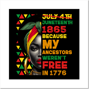 Juneteenth Black Women Celebrating Black Freedom Day 1865 Posters and Art